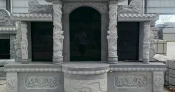 上海 芝麻灰高档墓碑，土墓，可定制