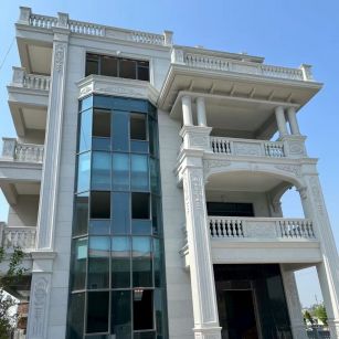 上海 芝麻白花岗岩别墅外墙干挂效果展示