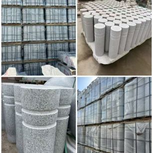 上海 芝麻白花岗岩挡车柱、隔离柱多少钱