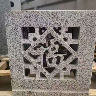 上海 芝麻白花岗岩镂空雕花灯笼