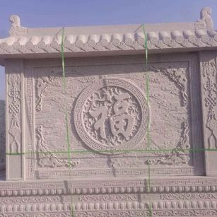 上海 芝麻白花岗岩屏风，照壁，影壁