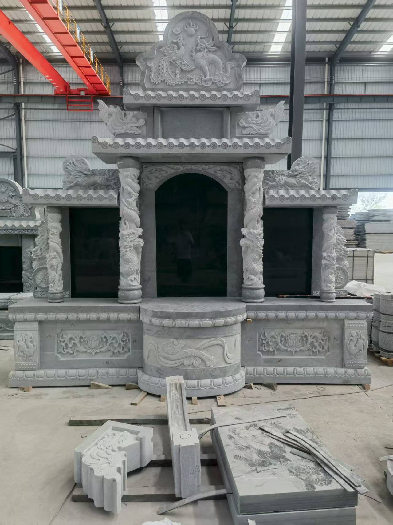 上海 芝麻灰高档墓碑，土墓，可定制