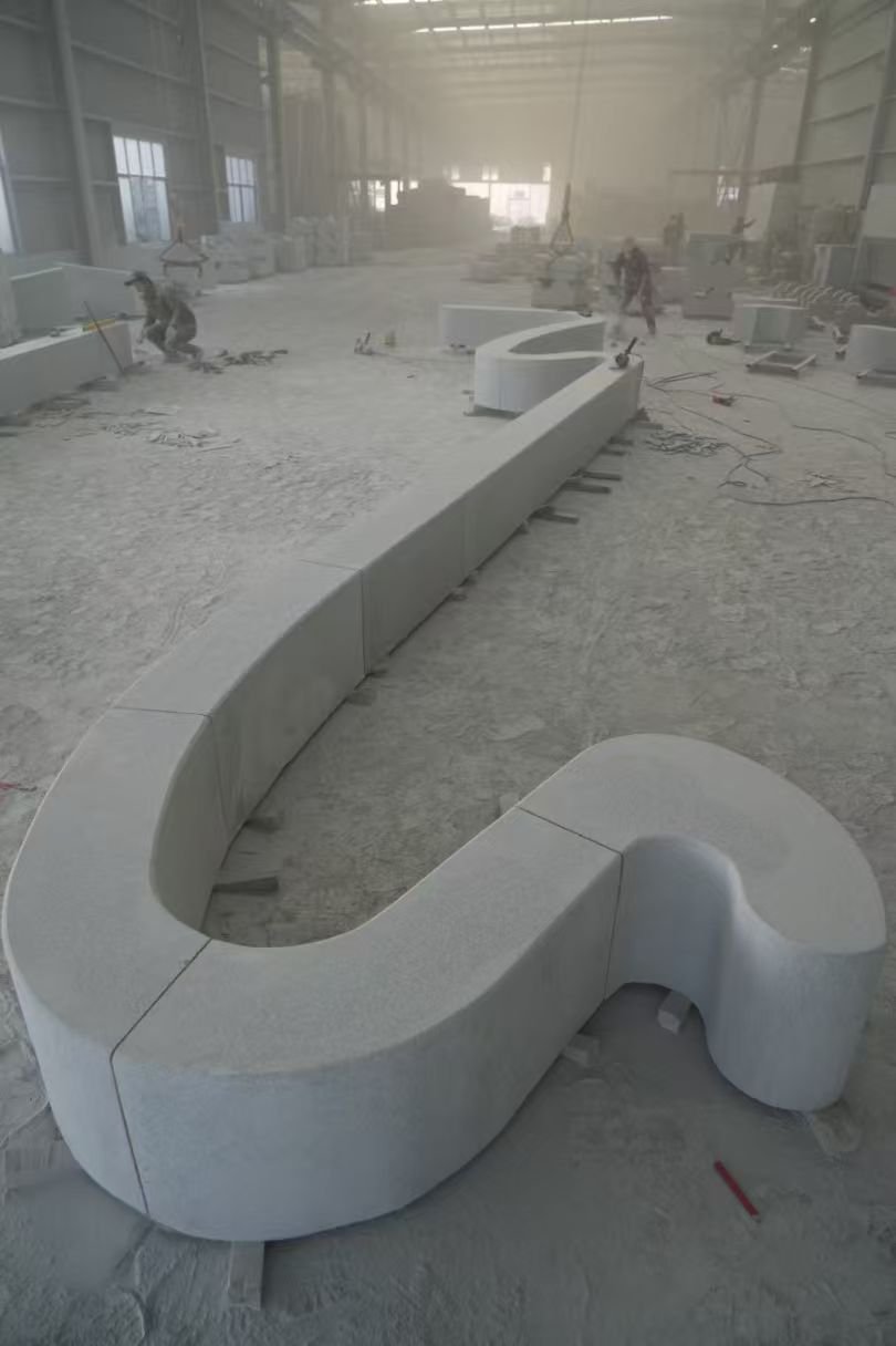 上海 花岗岩整石坐凳拼装